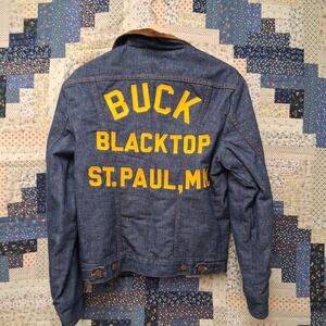 Vintage 1970s Maverick Blue Bell Denim Sherpa Lined Jacket Mens Size 38 Custom